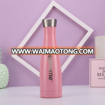 Thermos Water Bottle Double Walled Slim Cola Shape Bottle 304 Stainless Steel