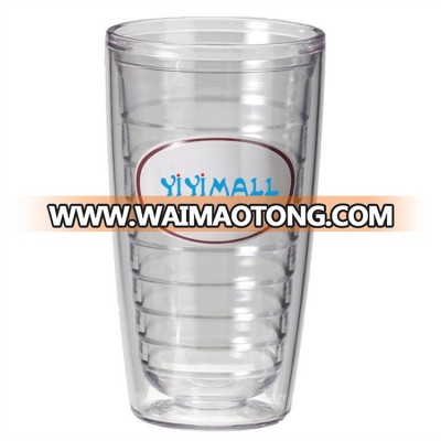 Custom 16 OZ Clear Double Wall Insulated Tritan Tumbler Cup