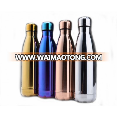 Electroplated Double Wall Vacuum Insulated Cola Shape Bottle Stainless Steel Water Bottle