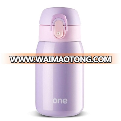 Stainless Steel Vacuum Flask Travel Mug for Kids Mini Water Bottle Coffee Cup 9oz New Easy one hand operation