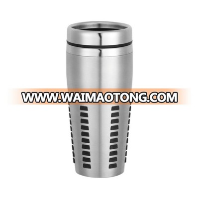 Custom Double Wall Vacuum Insulated Travel Mug with Push on Lid