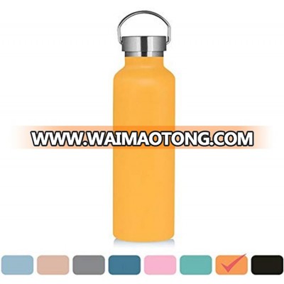 Alpine Stainless Steel Vacuum Insulated Water Bottle with 2 Lids, Durable Powder Coated Thermos, Wide Mouth Water Bottle